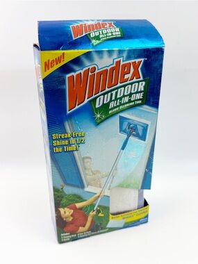 RARE NEW Windex Outdoor All-In-One Glass and Window Cleaner Tool Starter Kit Box